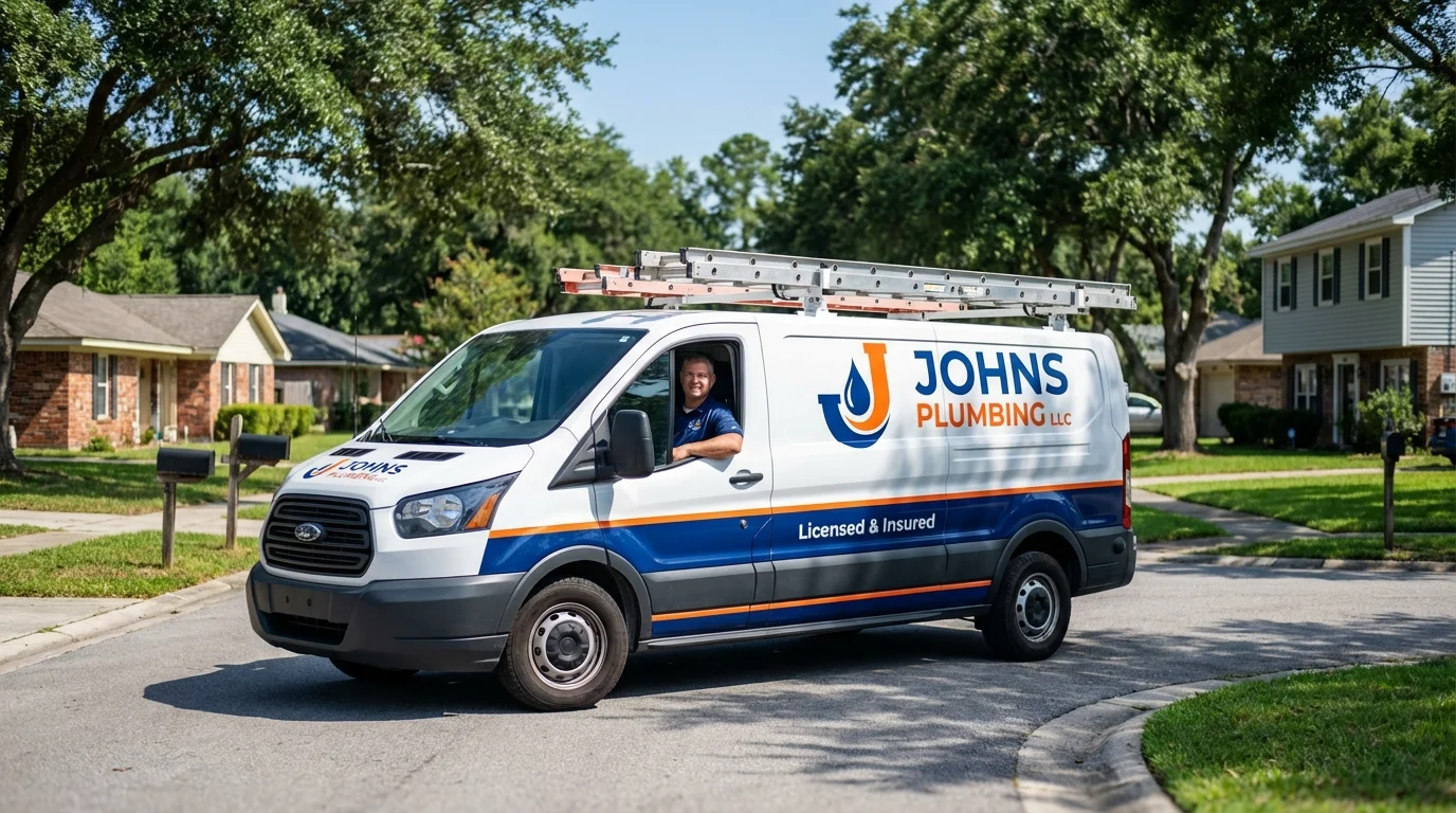 Johns Plumbing LLC service van in Chattahoochee, FL