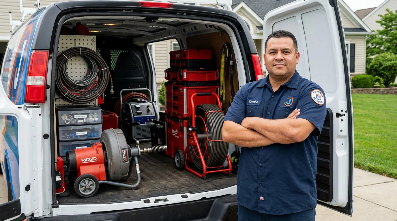 Professional drain cleaning equipment and Johns Plumbing LLC plumber in Chattahoochee