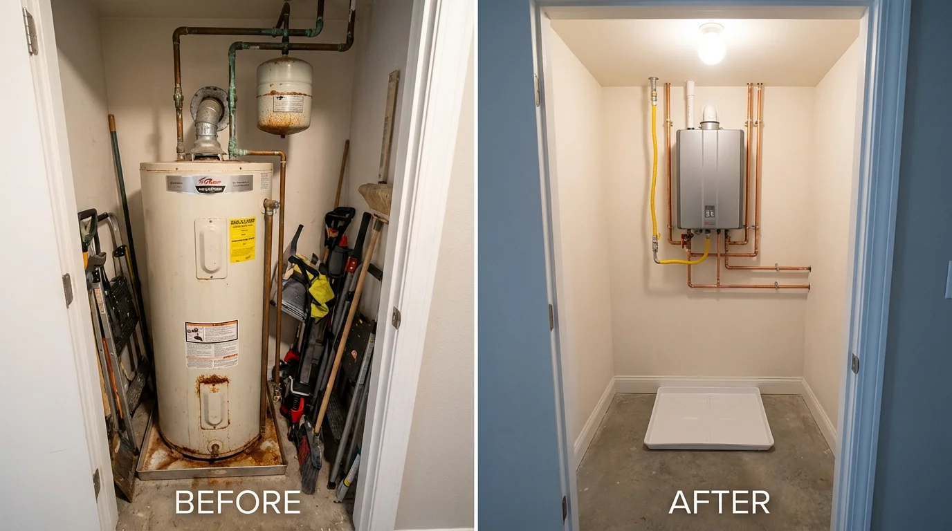 Tank water heater versus wall-mounted tankless unit comparison for Chattahoochee, FL homeowners