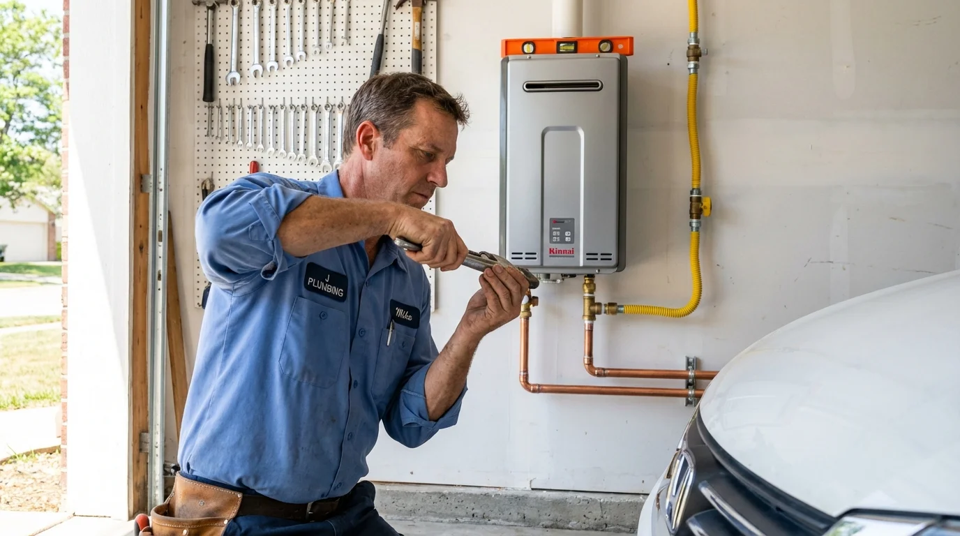 Tankless water heater installation by a Johns Plumbing LLC plumber in Chattahoochee